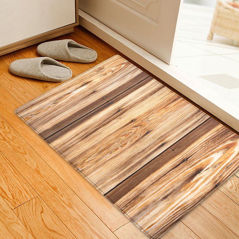 

Woodgrain Pattern Anti-skid Indoor Outdoor Area Rug, Wood
