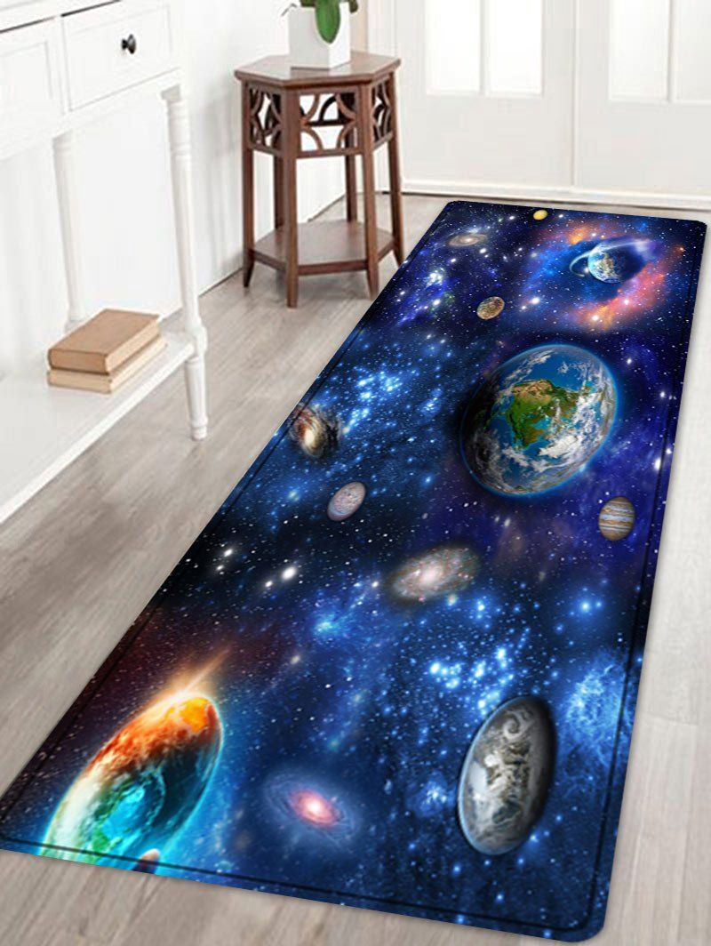 

Solar System Pattern Water Absorption Area Rug, Blue