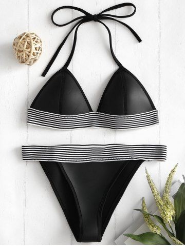 [35% OFF] Halter Pearl Embellished Ombre Seashell Bikini Set | Rosegal