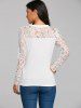 Lace Panel Cut Out Long Sleeve T-shirt -  