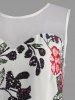 Floral Print Mesh Panel Maxi Dress -  
