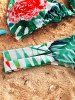 Floral Strappy String Bikini Set -  