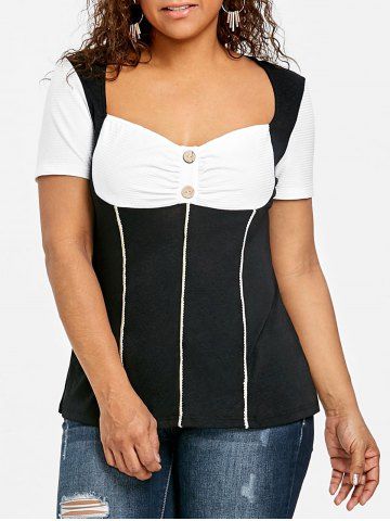 rosegal Plus Size Sweetheart Neck Empire Waist T-shirt