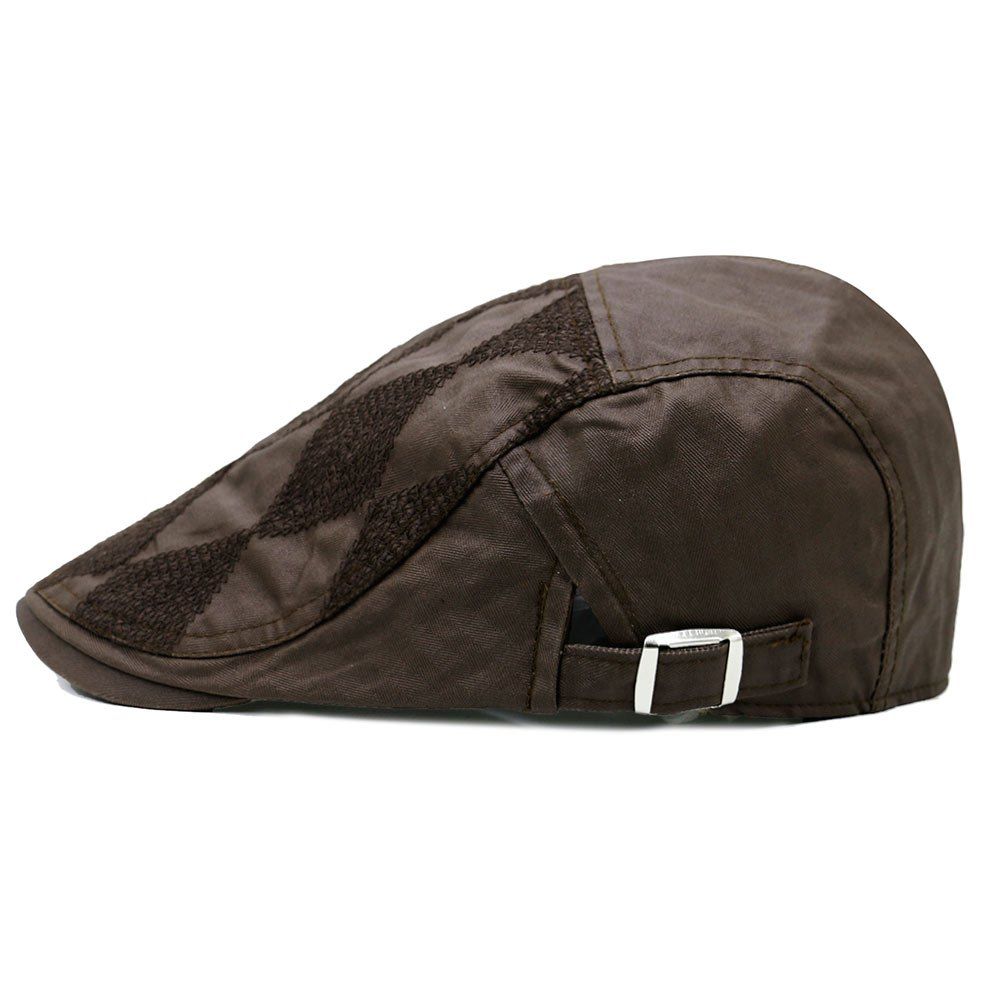 

Vintage Rhombus Pattern Adjustable Newsboy Cap, Cappuccino