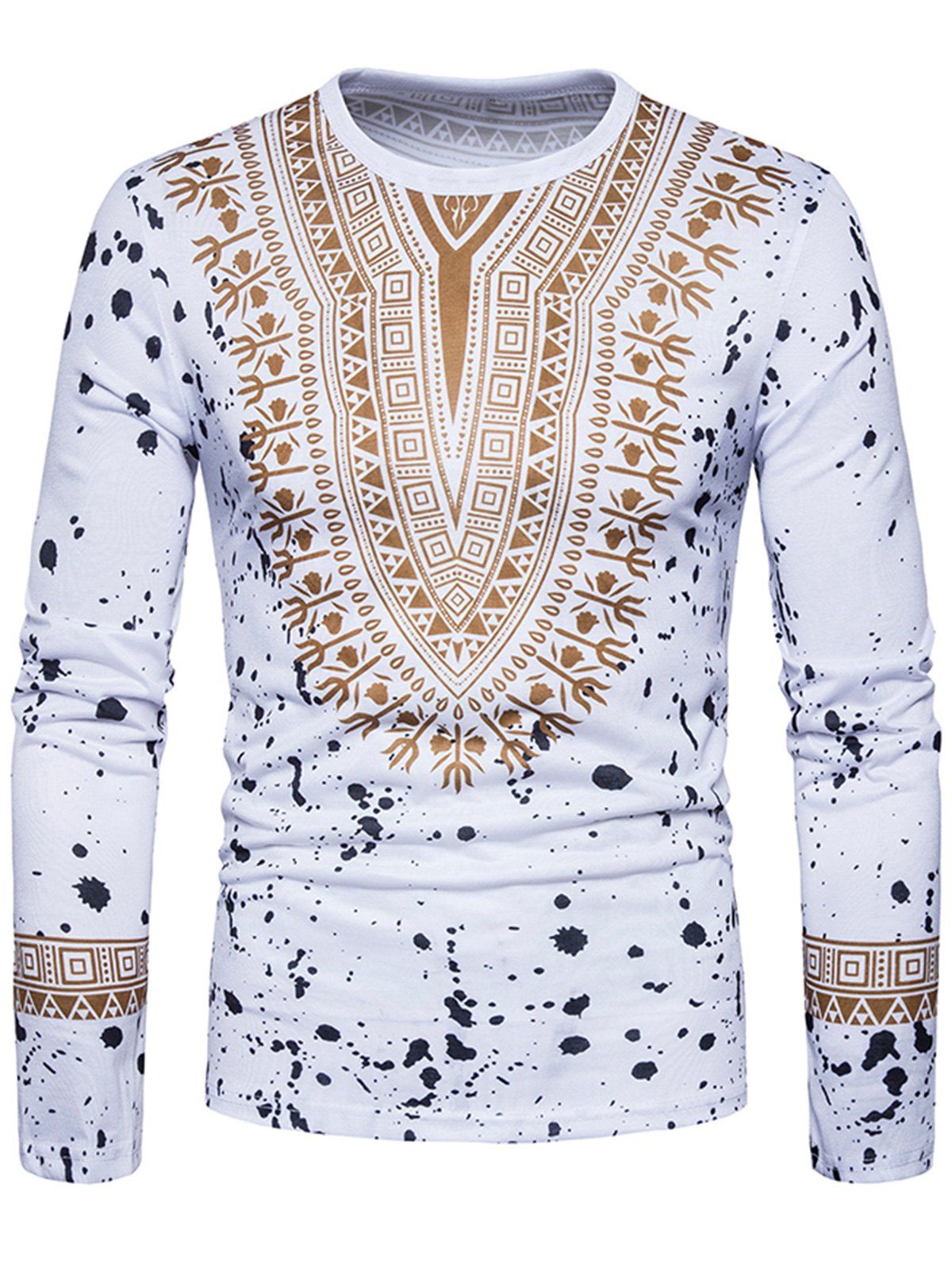 

Long Sleeve Dashiki T-shirt, White