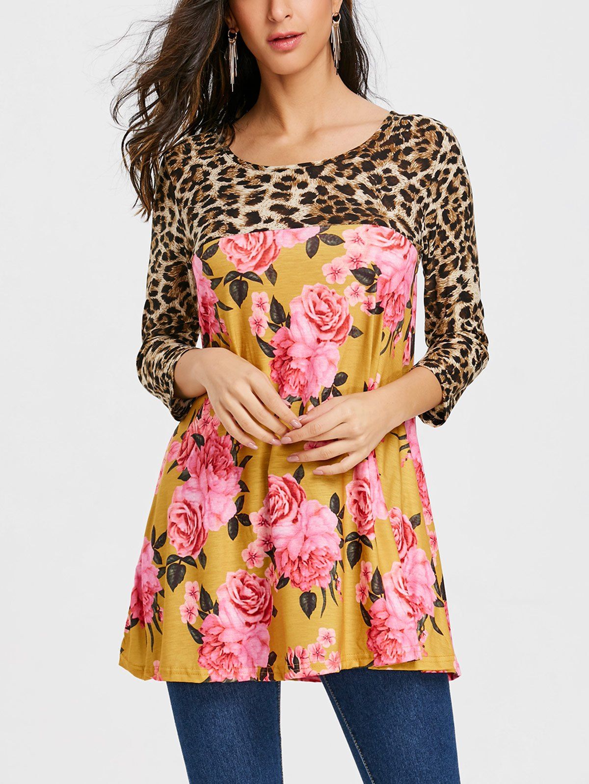 floral leopard print shirt
