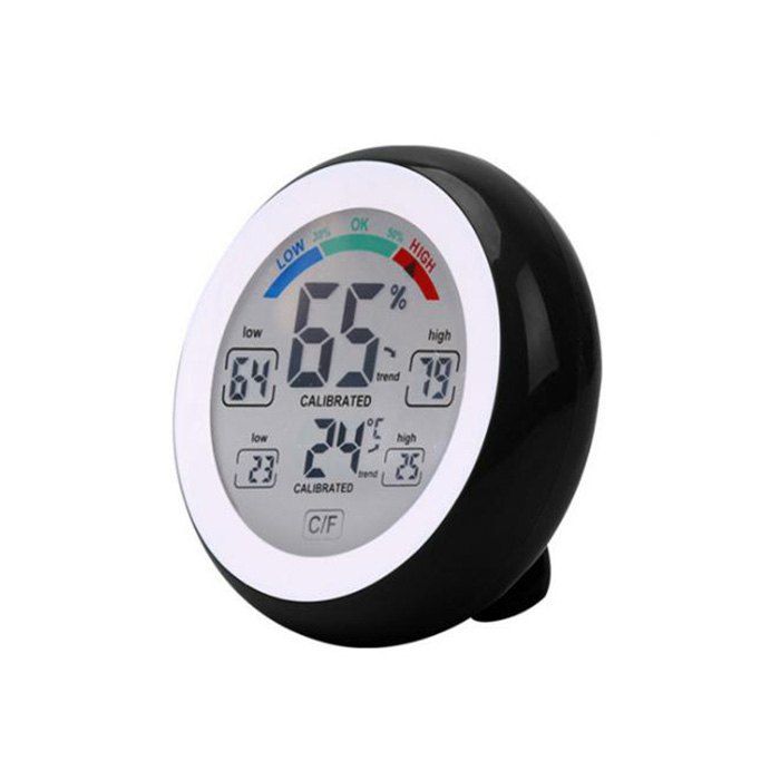

Touch Screen Digital Temperature Humidity Thermometer Hygrometer, Black
