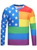 T-shirt Etoile Arc-en-ciel à Encolure Rond - Multicolore 2XL