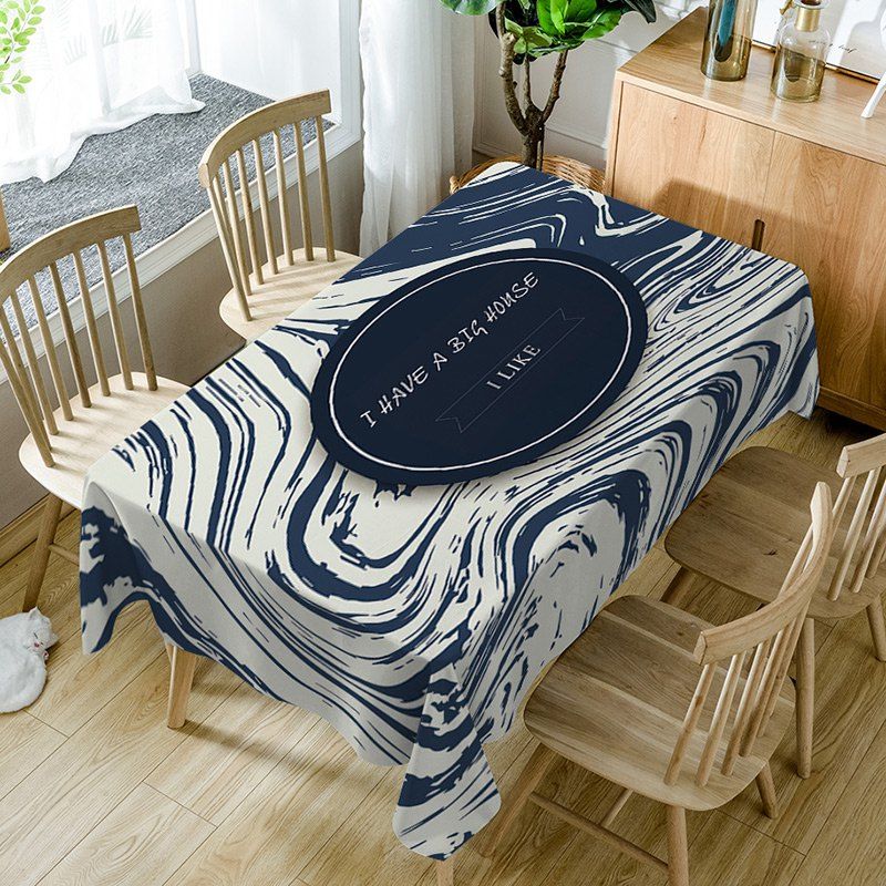 Hot Letters Print Fabric Waterproof Table Cloth  