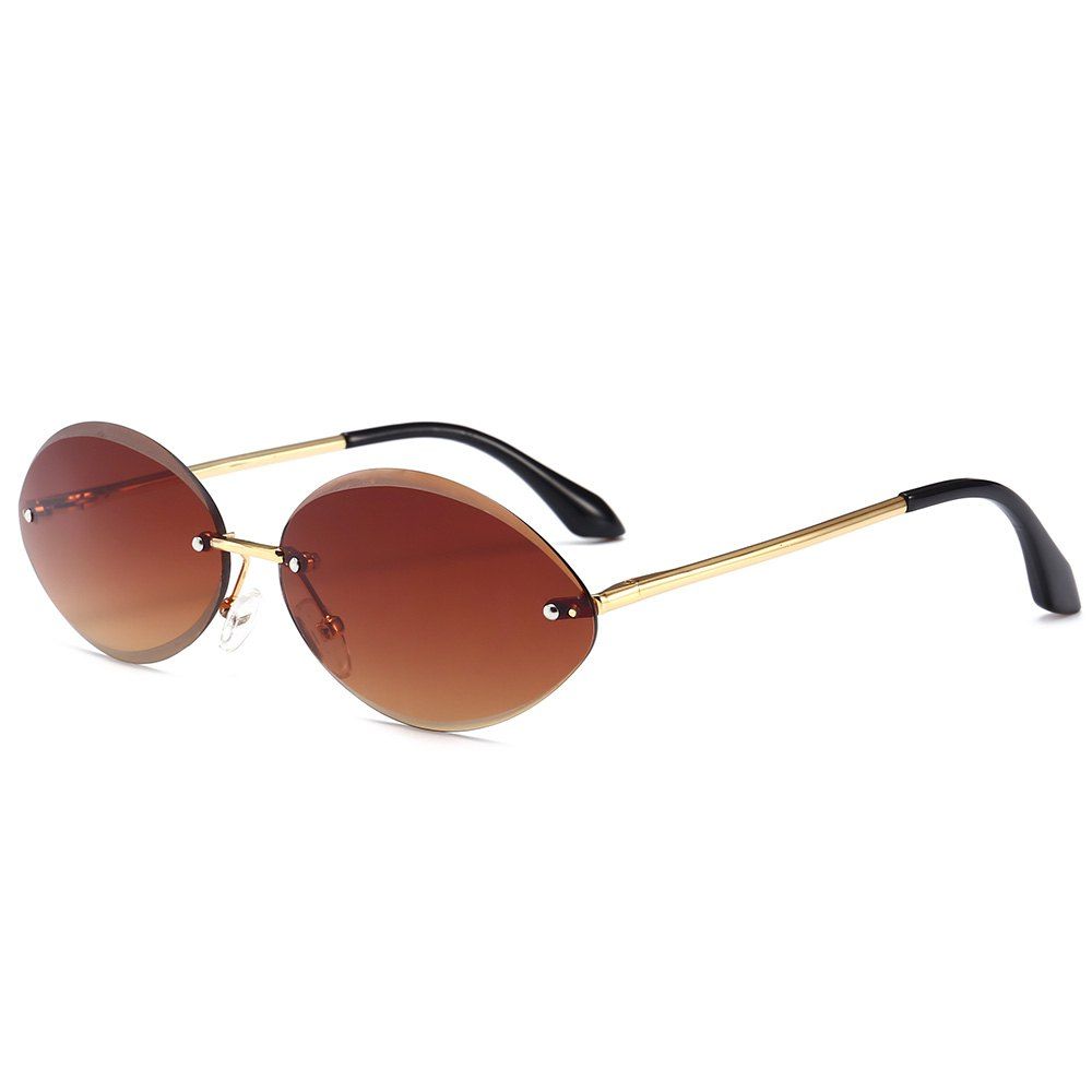 2019 Vintage Oval Shaped Frameless Sunglasses