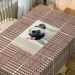 Dog Geometric Print Fabric Waterproof Table Cloth -  
