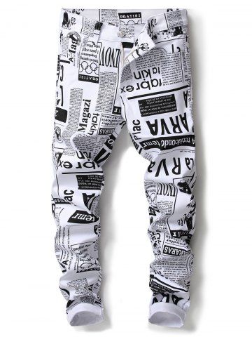 

Narrow Feet Printed Skinny Jeans, White