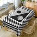 Plaid Print Fabric Waterproof Dining Table Cloth -  