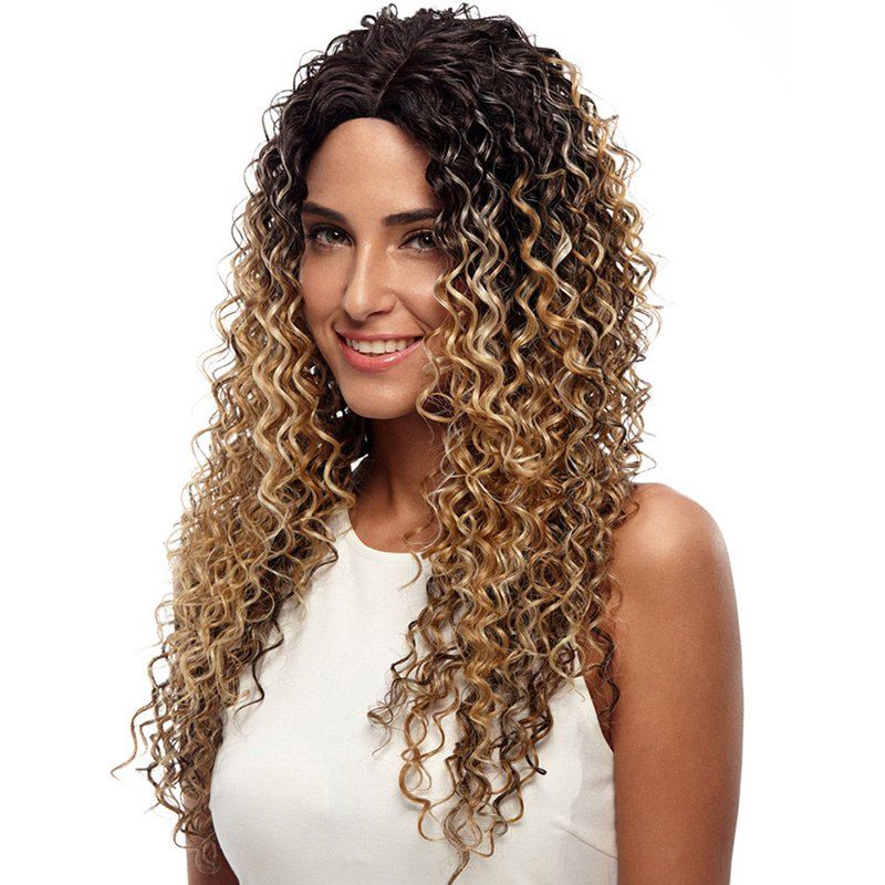 

Long Center Parting Deep Wave Colormix Synthetic Wig