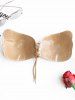 Scalloped Lace-Up Backless Adjustable Adhesive Bra -  
