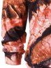 Steak Graphic Kangaroo Pocket Hoodie -  
