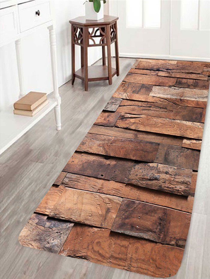 Wood Board Pattern Anti Skid Living Room Area Rug