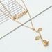 Valentines's Day Love Letter Rose Pendant Necklace -  