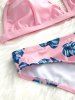 Leaves Print Halter Bikini Beachwear -  