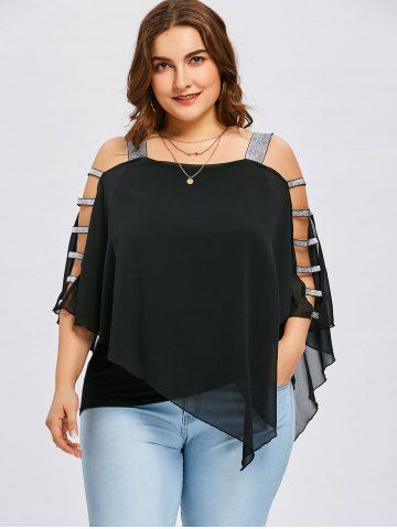 Plus Size Blouses Women S White Lace Black Denim Blouse Plus Size Ladder Cut Flowy Blouse