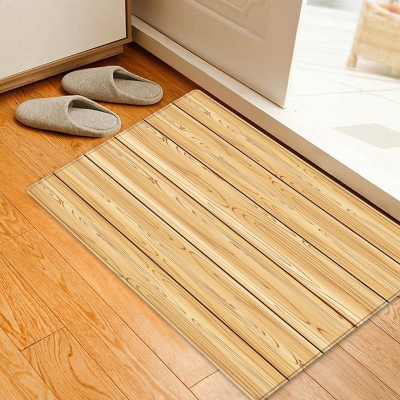 

Log Pattern Water Absorption Area Rug, Wood