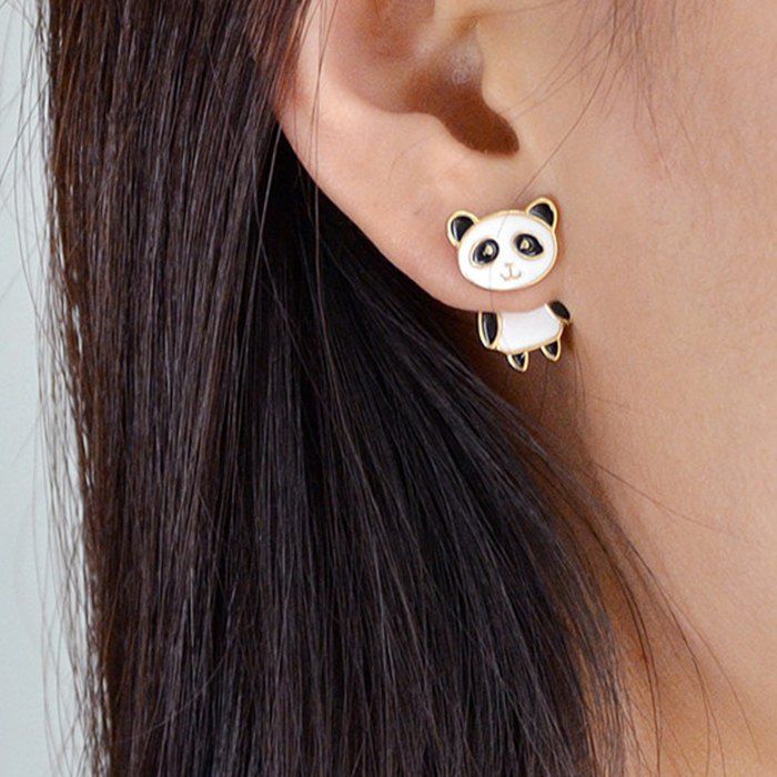 

Panda Animal Shape Stud Earrings, White
