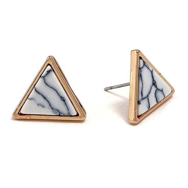 Shops Marble Triangle Metal Stud Earrings  
