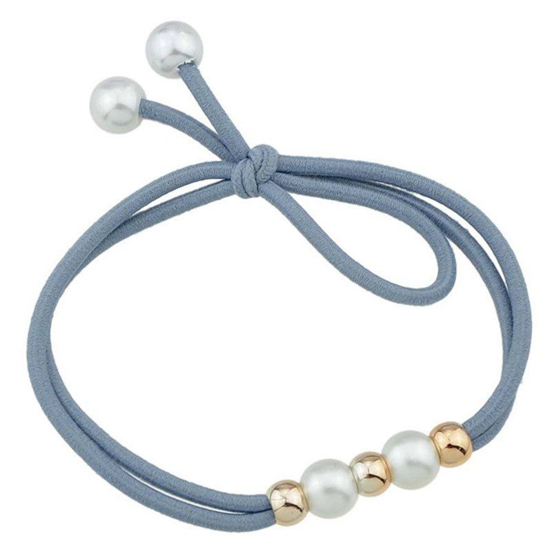 

Cute Multilayered Faux Pearl Elastic Hair Band, Blue