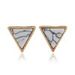 Marble Triangle Metal Stud Earrings -  