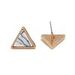 Marble Triangle Metal Stud Earrings -  
