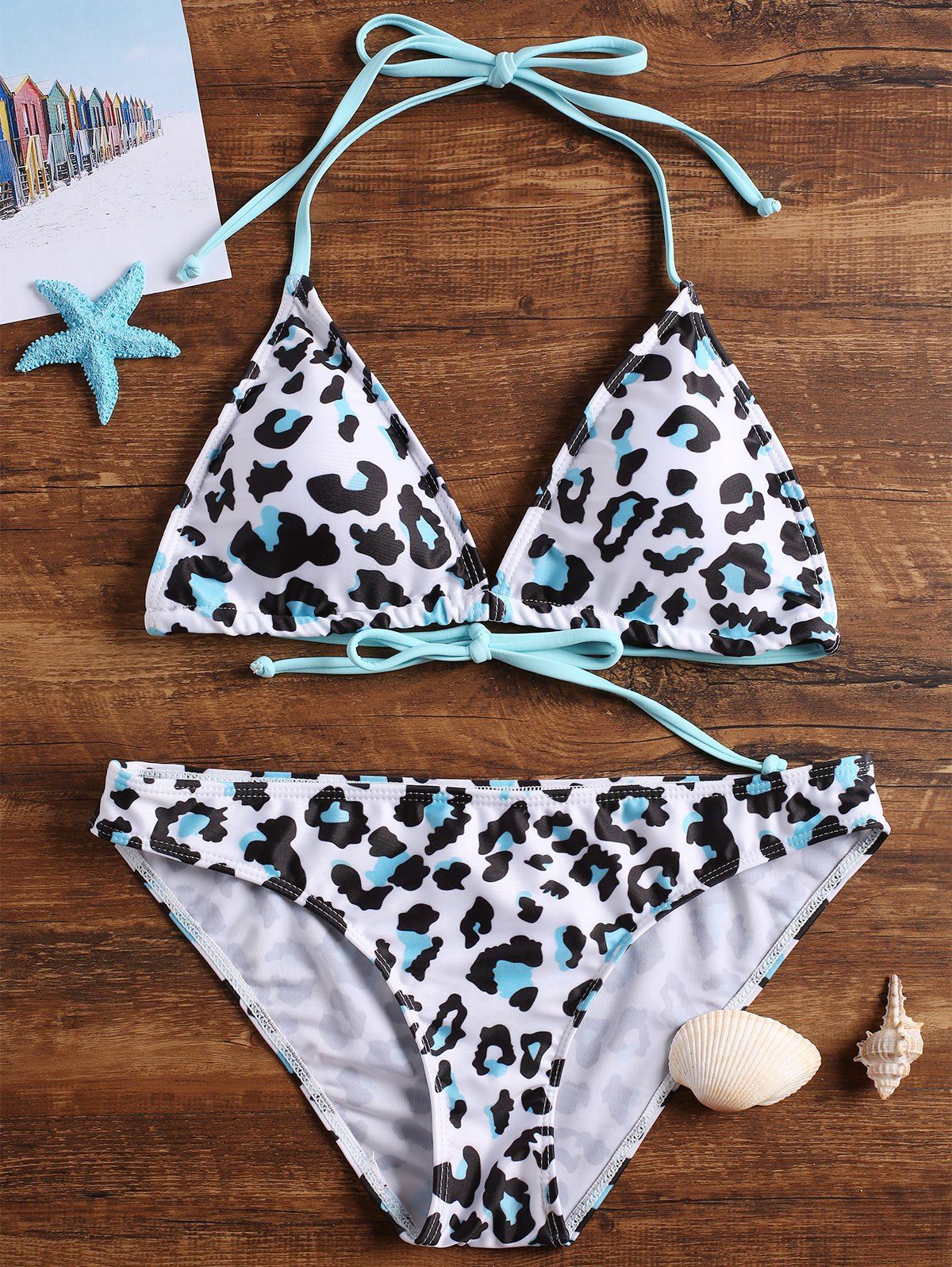 

Revisable Halter Bikini and Bottom, White