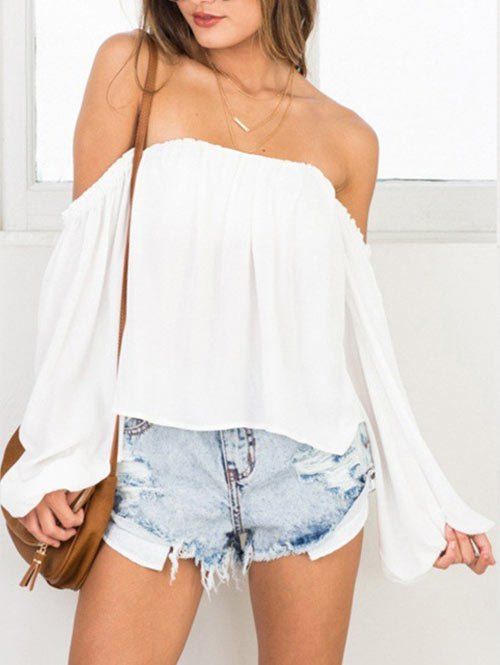 

Off The Shoulder Puff Sleeve Top, White