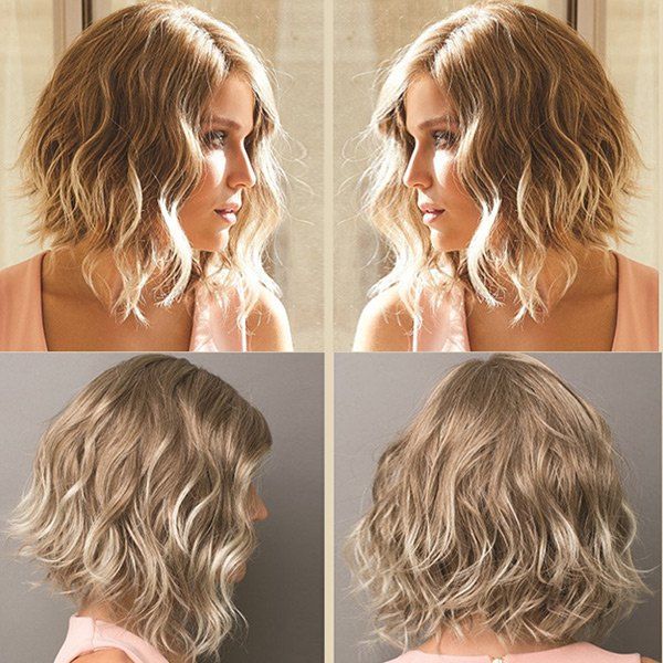 

Short Colormix Side Parting Natural Wavy Synthetic Wig