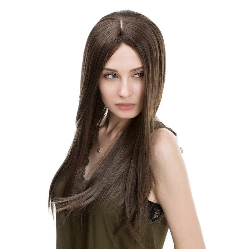 

Center Parting Long Straight Synthetic Wig, Brown