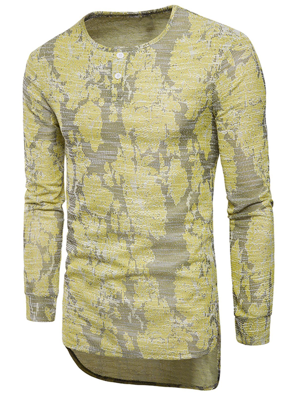 

Jacquard Knit Blends Longline T-shirt, Yellow