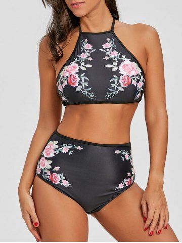 floral bikini high waisted