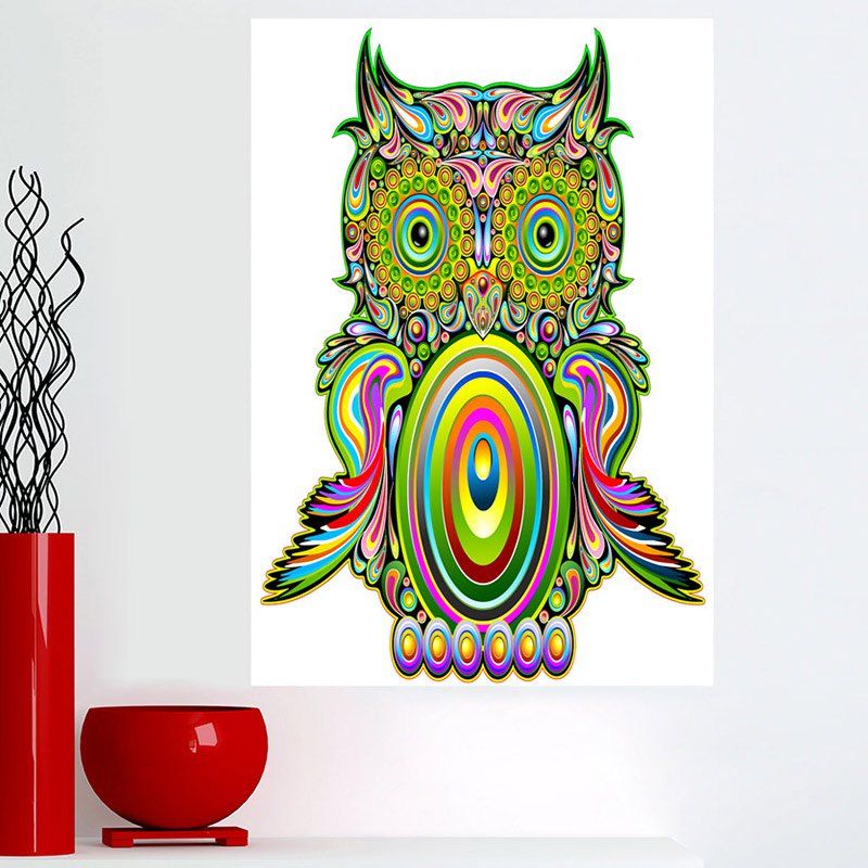 

Owl Pattern Wall Art Canvas Painting Print, Colorful