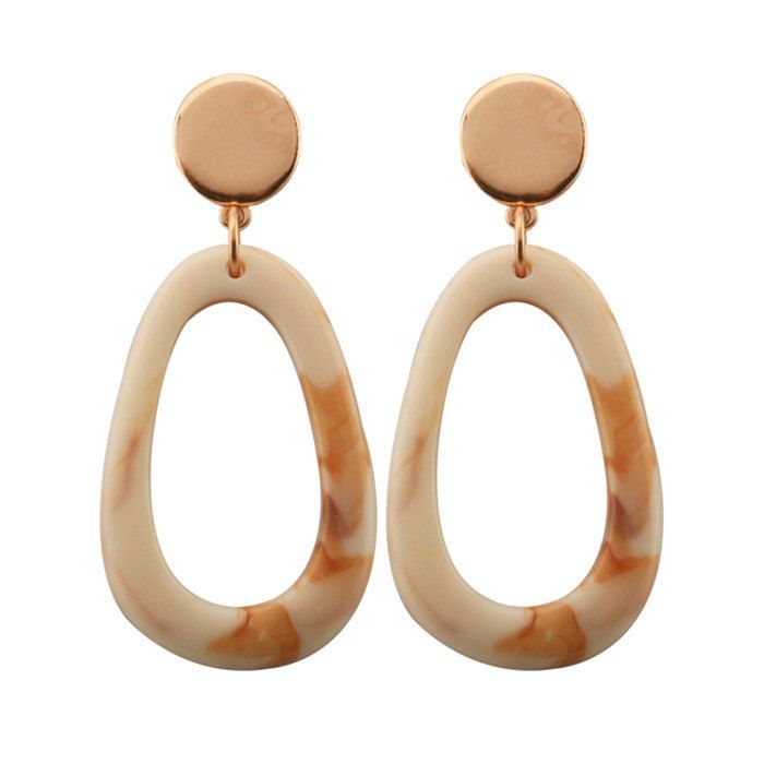 

Statement Metal Resin Geometric Earrings, Golden