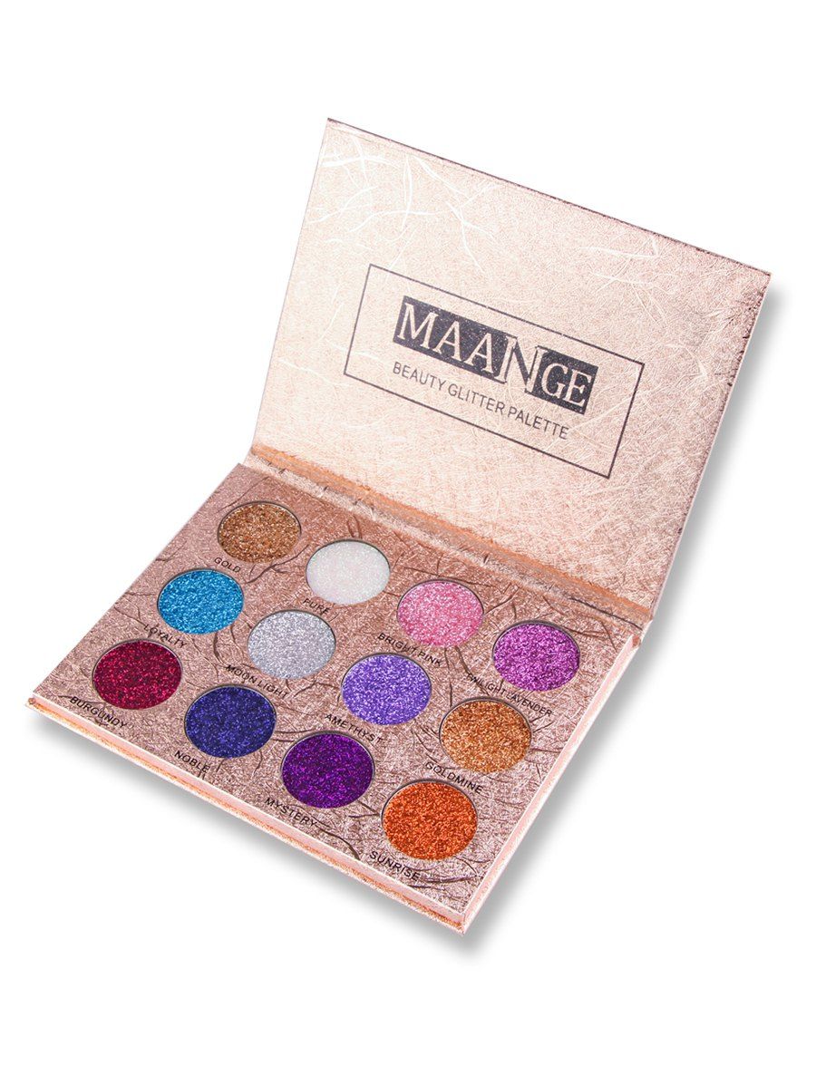 

Professional 12 Colors Glitter Shimmer Long Lasting Eyeshadow Palette, Colorful