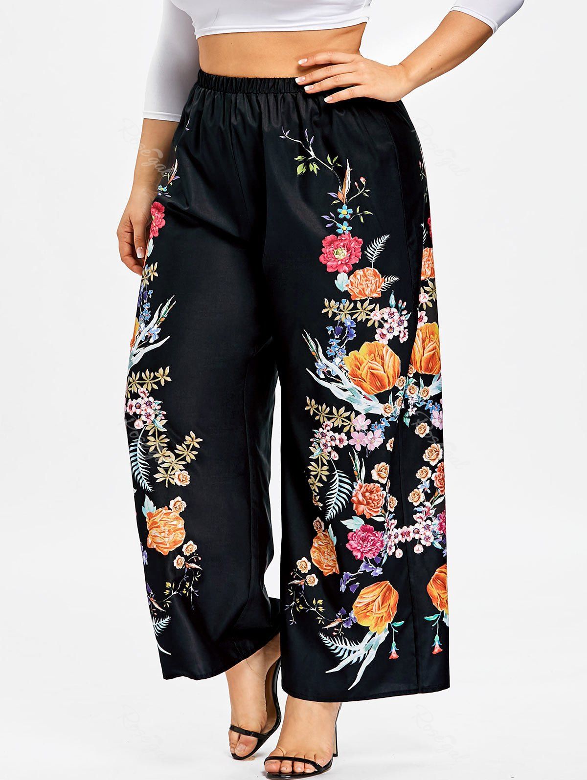 plus size floral pants