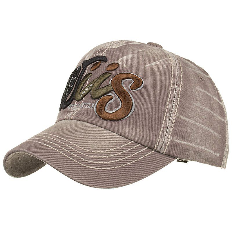 

Letter Embroidery Adjustable Baseball Cap, Gray