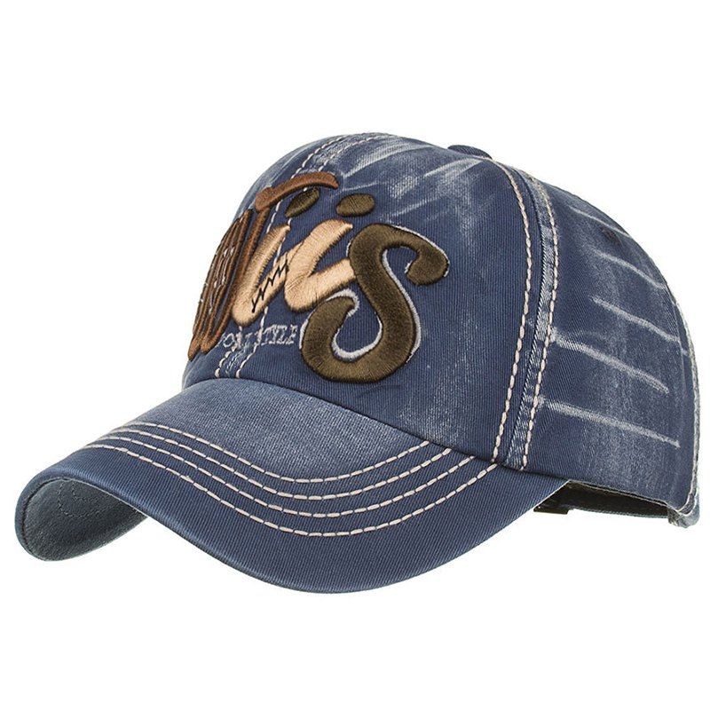 

Letter Embroidery Adjustable Baseball Cap, Cadetblue