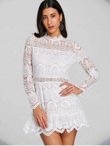 White Lace Mini Dress
