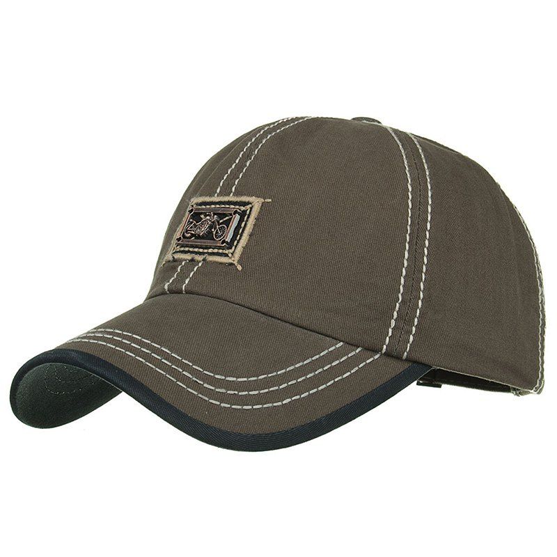

Motorcycle Metal Bar Embellished Baseball Cap, Army green