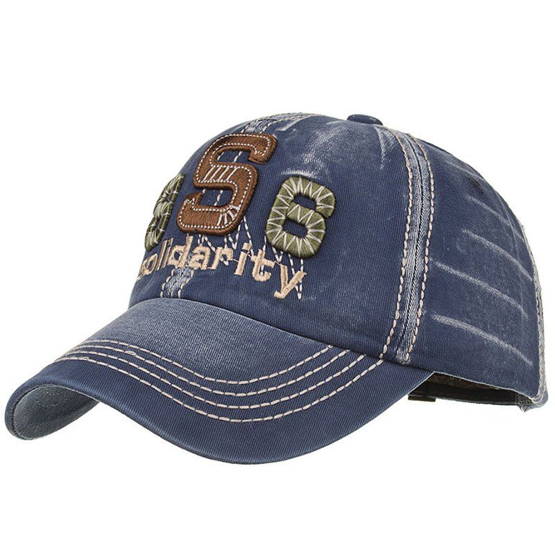

Unique Solidarity Embroidery Adjustable Baseball Cap, Cadetblue