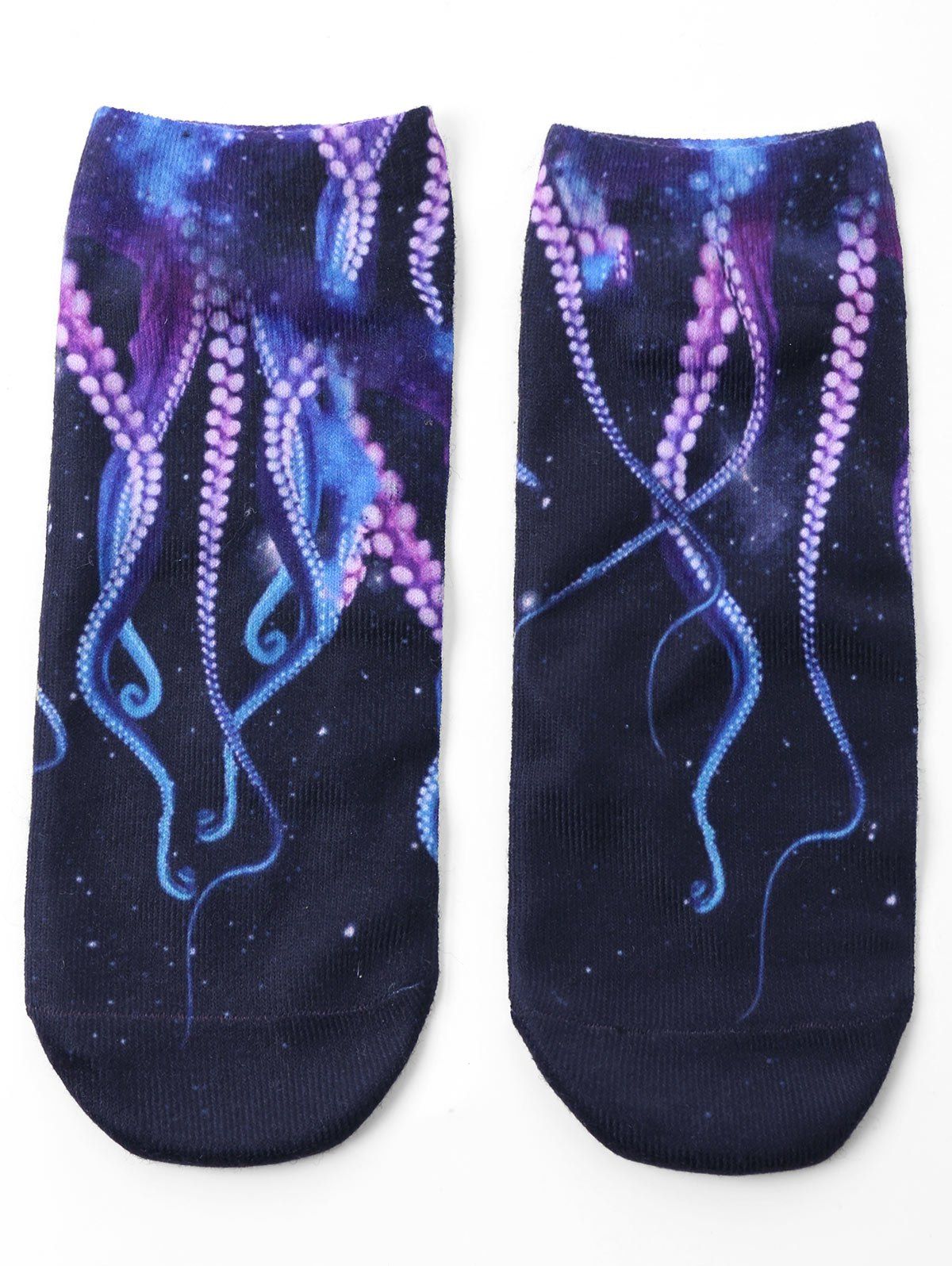 

Pair Of 3D Octopus Print Ankle Socks, Colormix