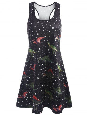 rosegal Dinosaur Racerback Tank Dress