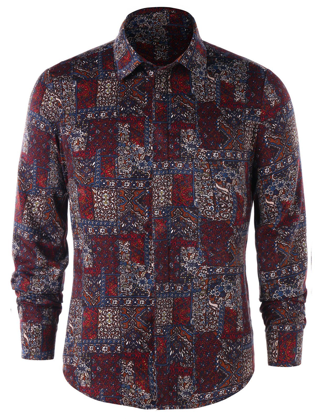 

Long Sleeve Tiny Floral Shirt, Colormix