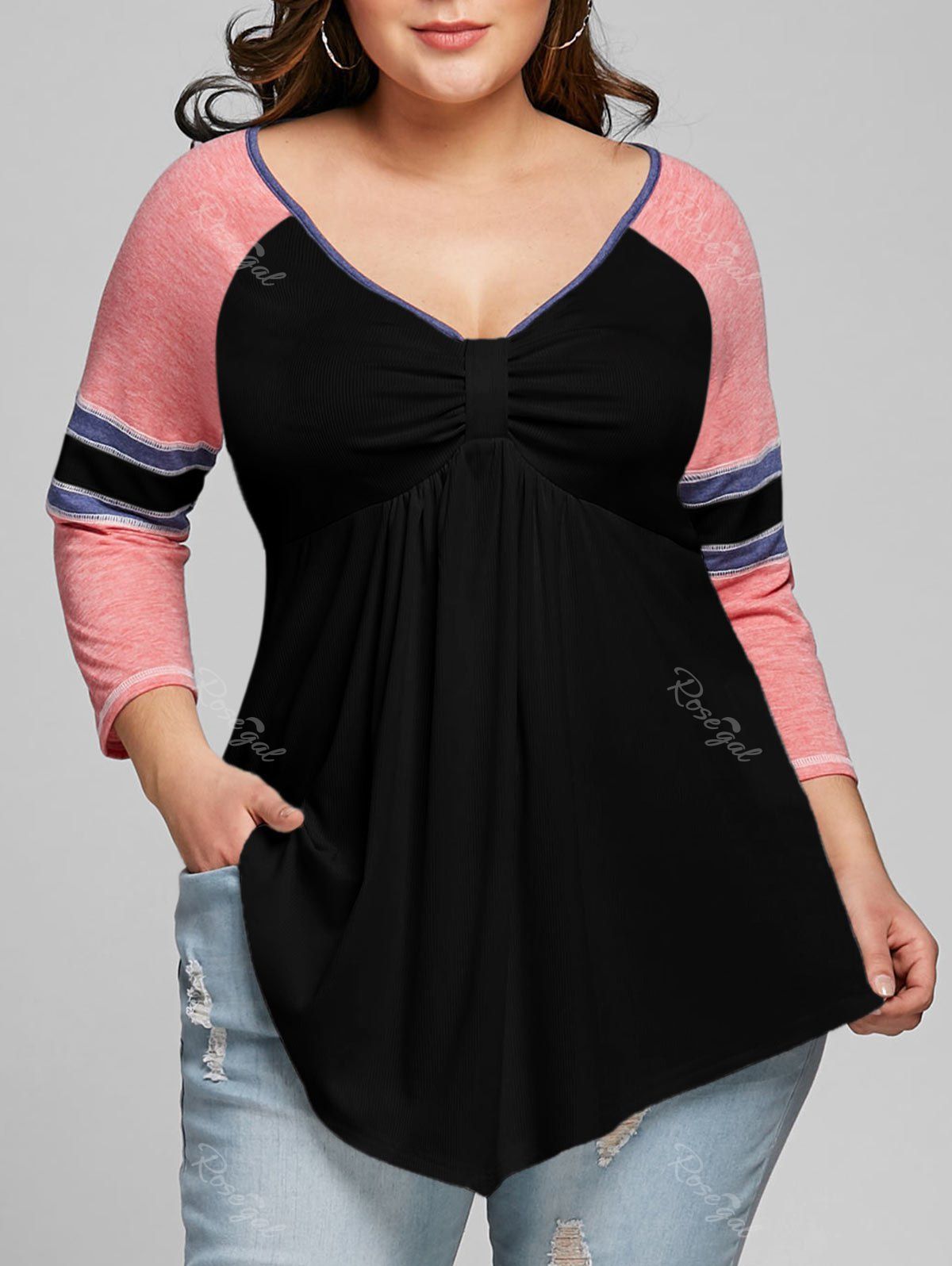 39 Off Plus Size Empire Waist Raglan Sleeve T Shirt Rosegal