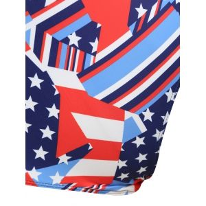 Blue 3xl Plus Size Patriotic American Flag Swimsuit | RoseGal.com